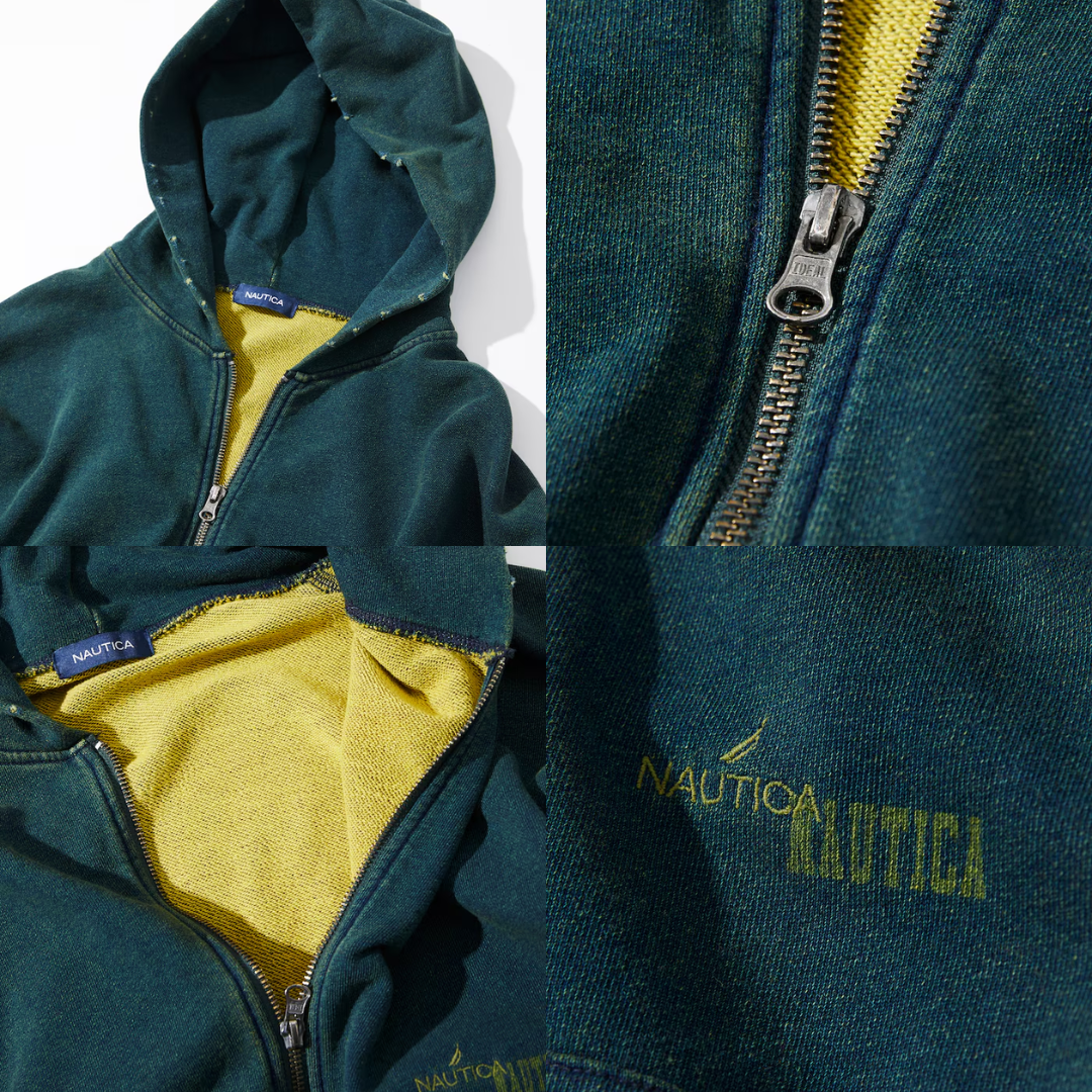 "代購" NAUTICA Mix Color Indigo Sweat Zip Hoodie