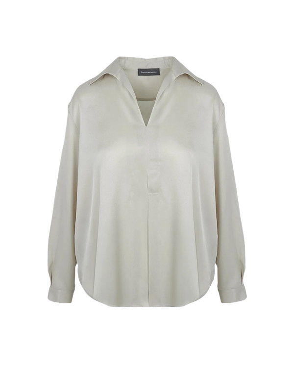 LORENA  V領造型絲上衣