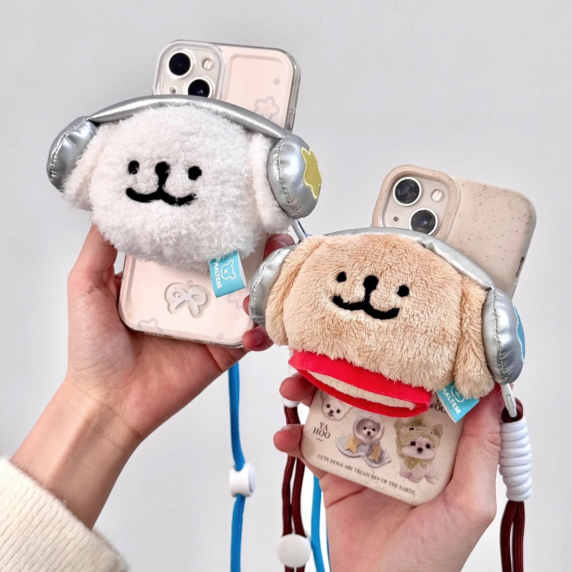 MALTESE 線條小狗 手機背夾 耳機包 零錢包 吊飾 掛繩 / 預購