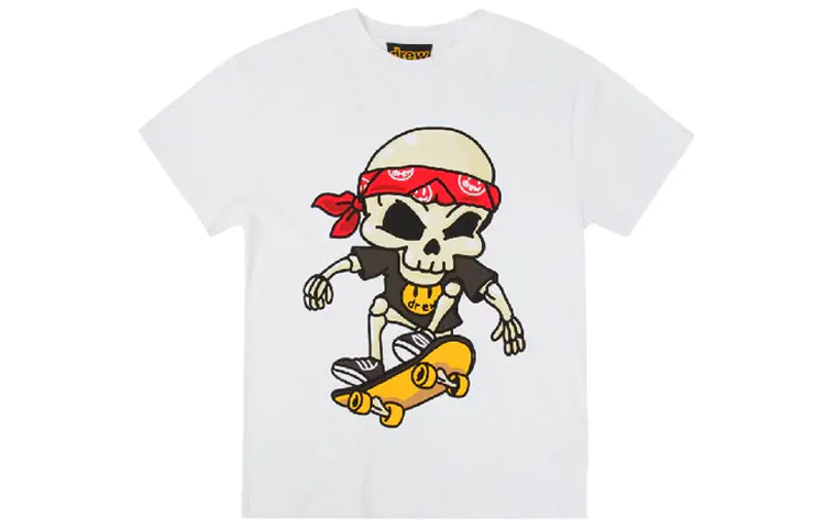 【代購】Drew House Smiley Face Collection Pirate Skeleton Collection T-Shirt Unisex White