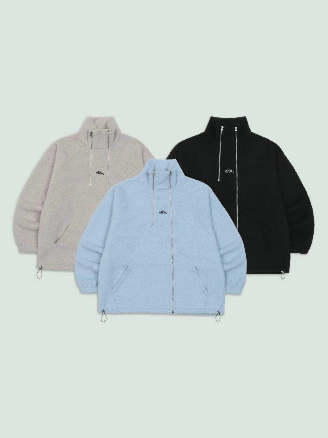 企領英文字拉鍊毛絨衛衣 SVXL-049T