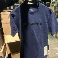 [S] KARL LAGERFELD SPORTS WEAR CHEST LOGO T-SHIRT,NAVY, LM0T2022-NVY (SKL1204)