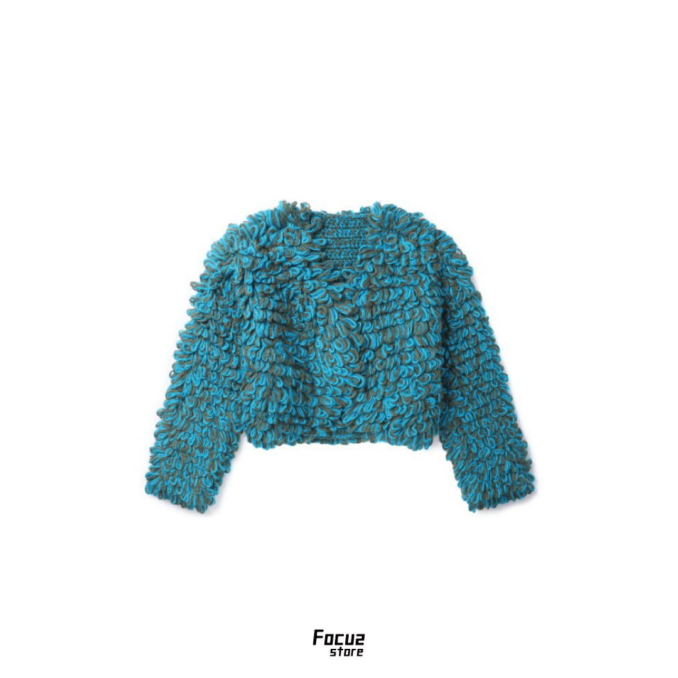 【Focus Store】預購 ADER error Cropped marled-knit cardigan "Peacock Green" 針織披肩