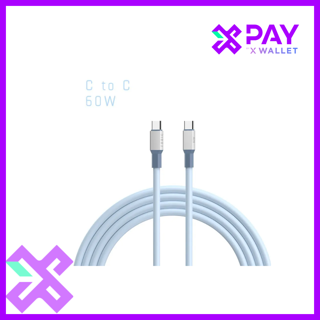 [Xpay優惠] TEGIC Silicone Cable 數據線 藍色 1米