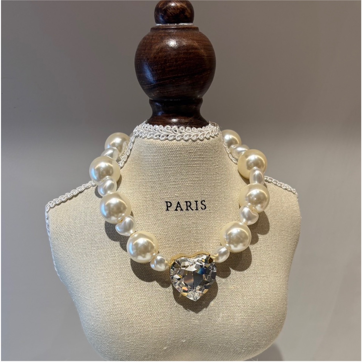 Salon de Peony 自然珍珠 x 愛心水晶項鍊