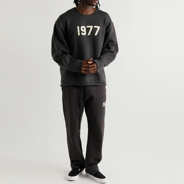 【代購】Fear Of God Essentials 1977 Series Sweater Men's Black Iron