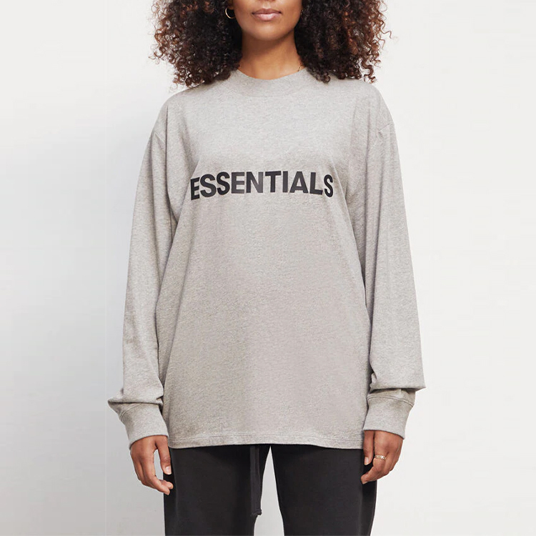 【代購】Fear Of God Essentials Boxy Long Sleeve T-Shirt Applique Logo