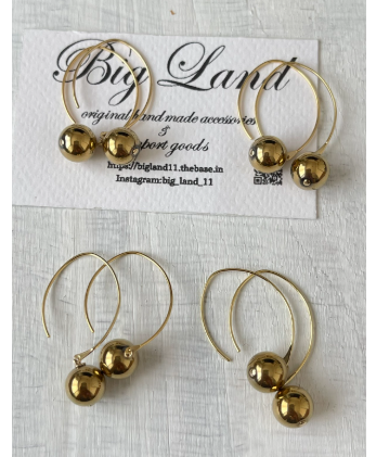 [Big Land] 赤鐵礦黃銅耳針 | NO.201