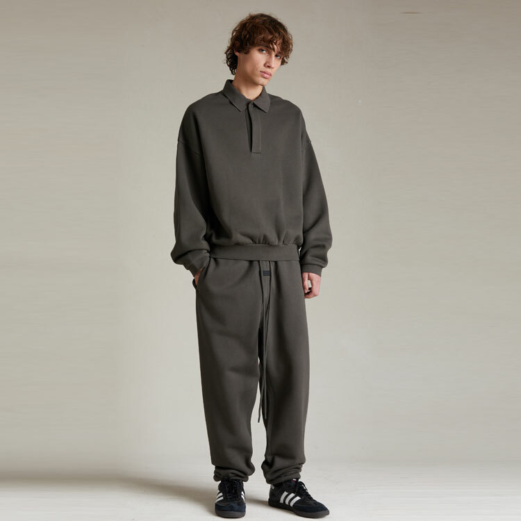 【代購】Fear Of God Essentials SS24 Longsleeve Polo Shirt Men's Ink Black