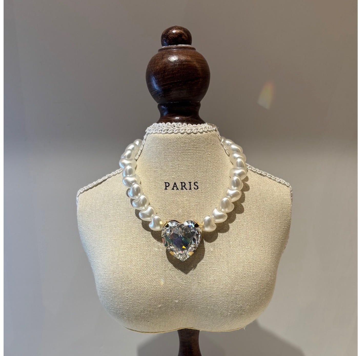 Salon de Peony 愛心珍珠 x 愛心水晶項鍊