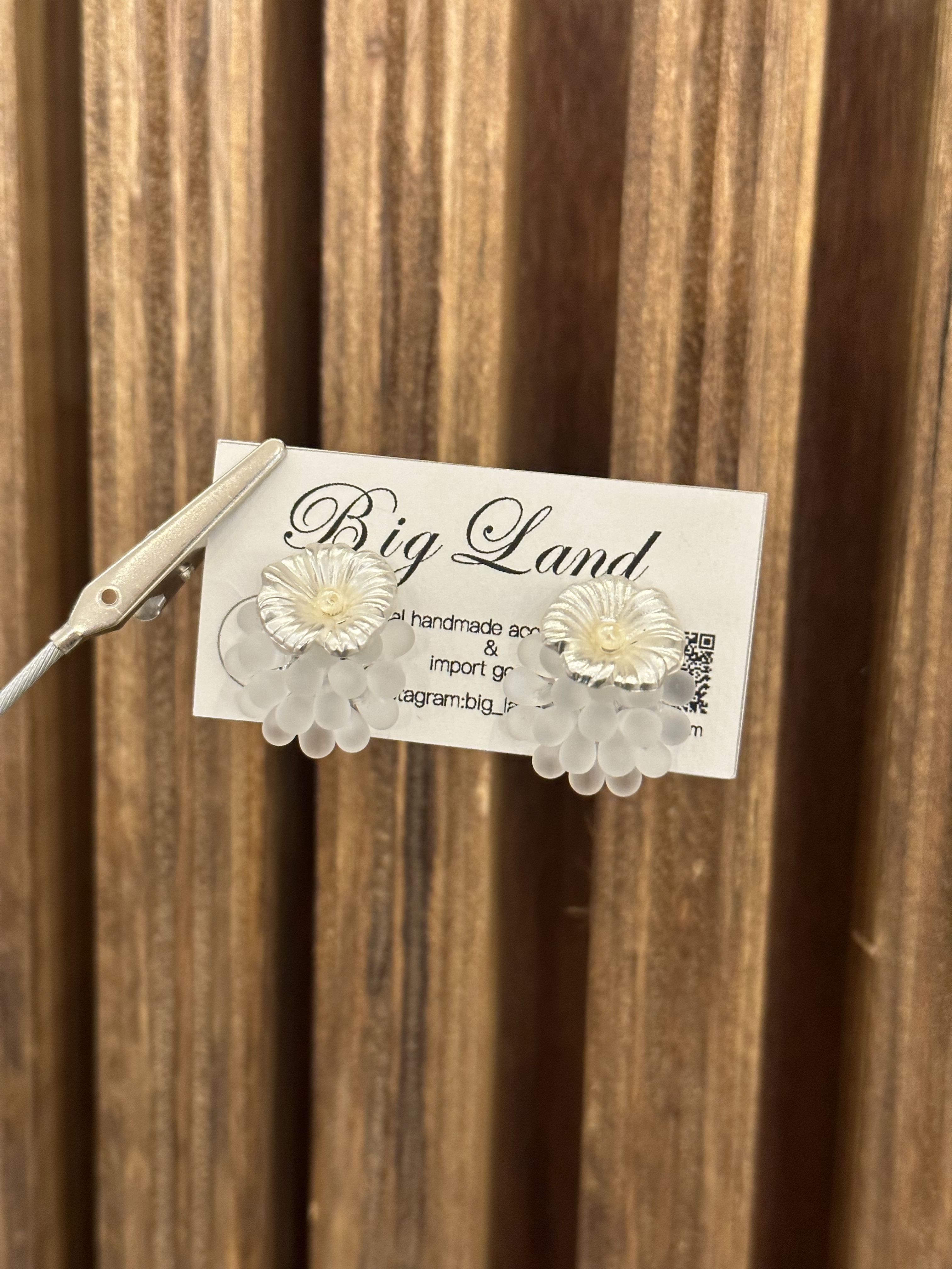 [Big Land] 人氣商品 | 捷克玻璃花朵耳夾 | NO.285