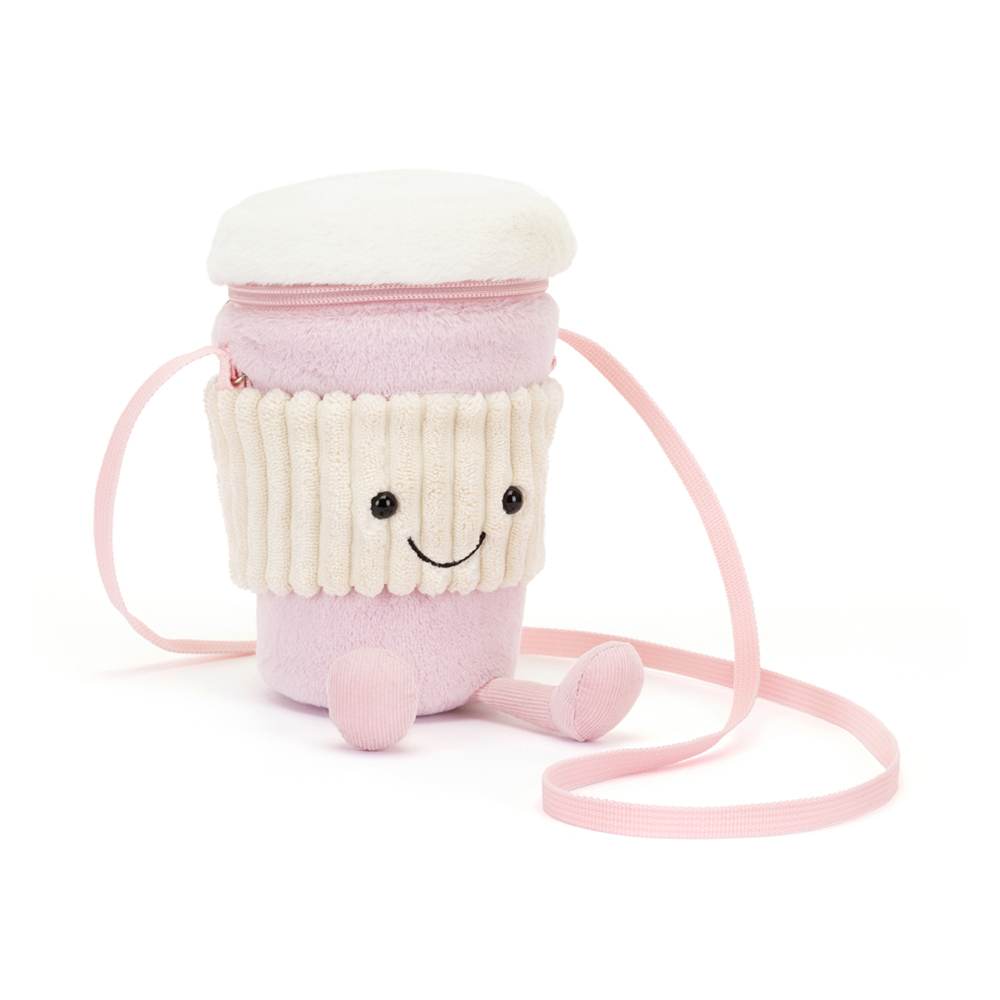 Jellycat Amuseables Coffee-To-Go Pink Bag 草莓粉咖啡斜背包