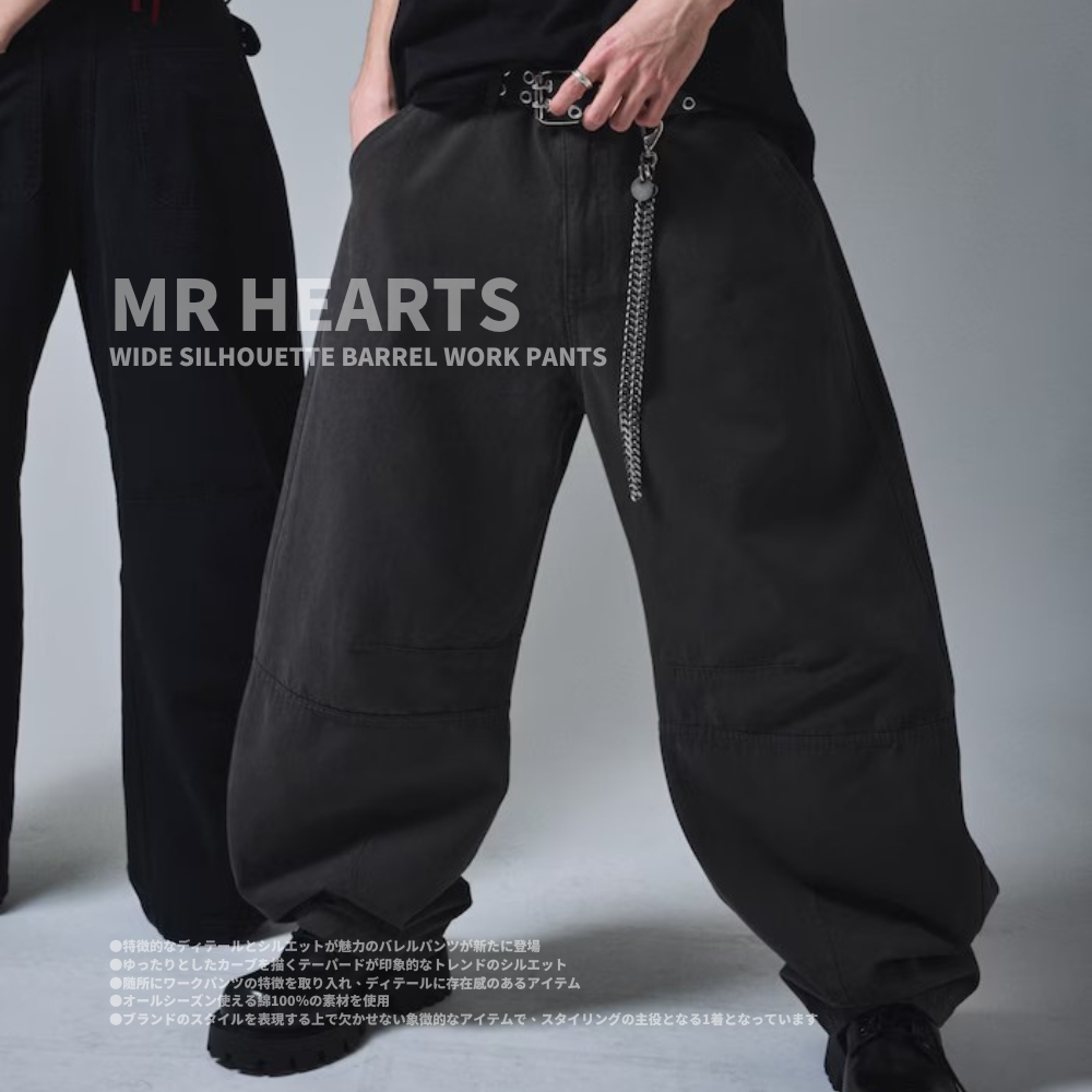 "代購" MR.HEARTS 日本限定 螺旋條紋 Baggy 工作褲