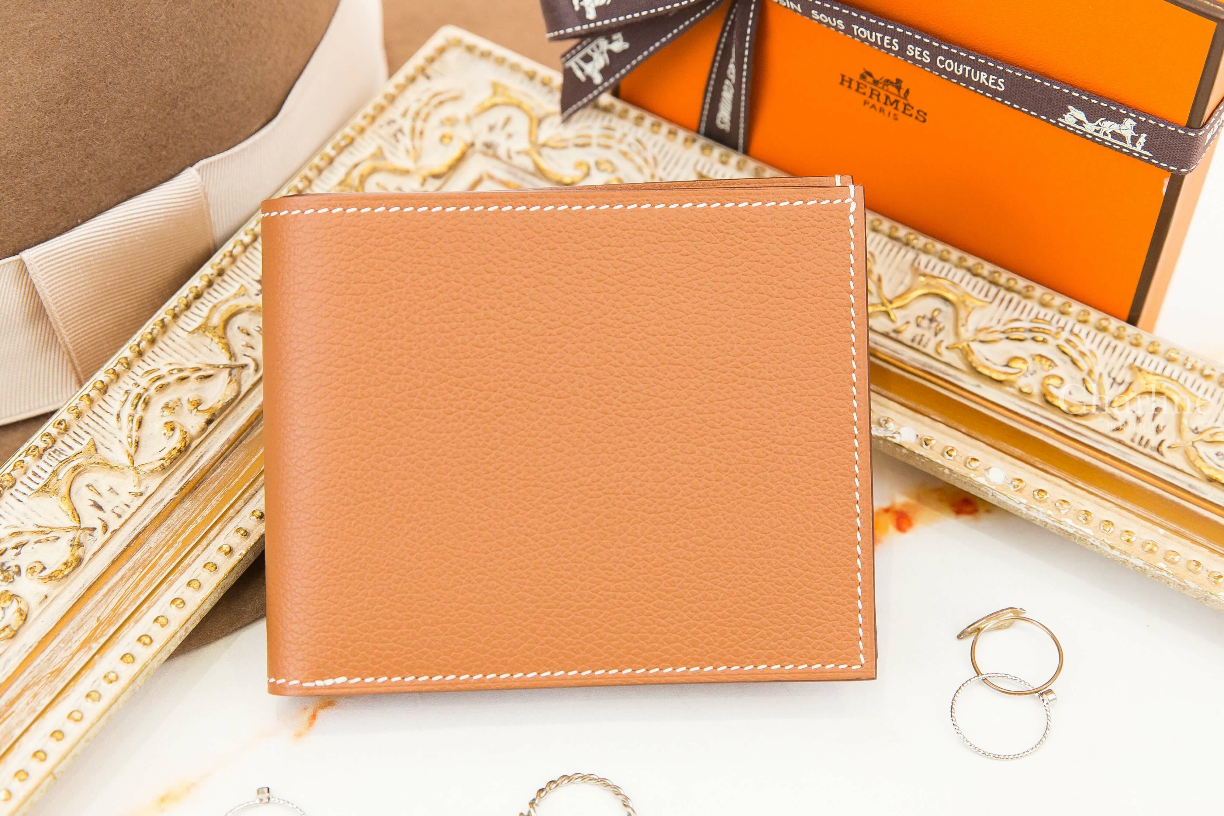 Hermès Citizen Twill Compact Card Holder 焦糖色絲巾短夾
