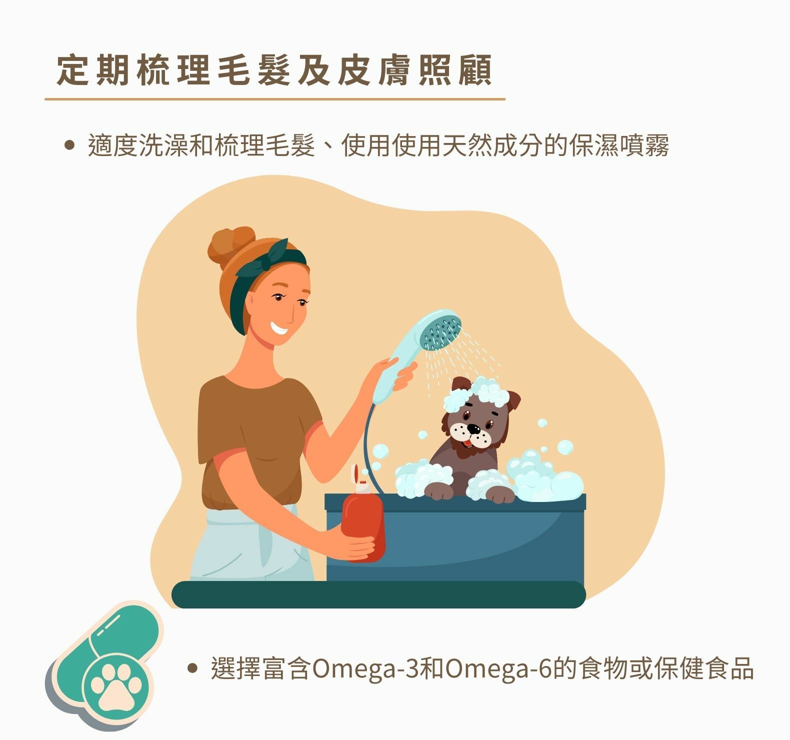 換季期間可幫毛孩定期梳理毛髮及皮膚照顧