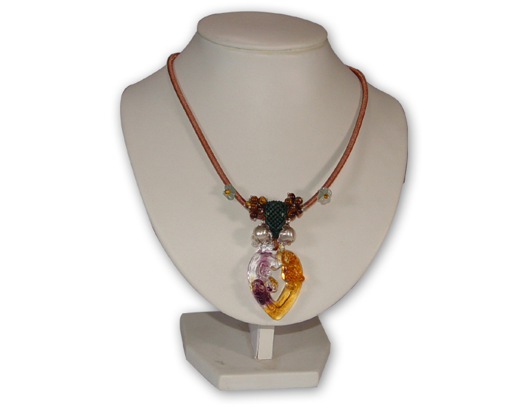 開運琉璃 鹿港窯花語項鍊 天然寶石 手工製作 送禮首選