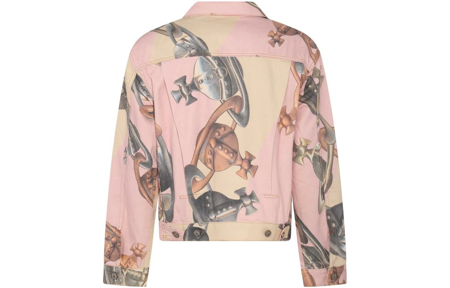 【代購】Vivienne Westwood Marlene Orb-Printed Buttoned Denim Jacket