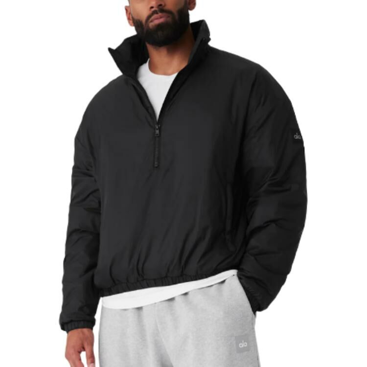 【代購】Alo Yoga Latitude Light Weight 1/2 Zip Pullover Jacket Jackets Coats Men's Black