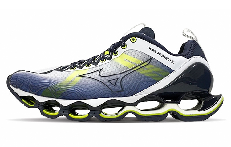【代購】Mizuno Wave X 10 Shock Absorption Non-Slip Wear-resistant Low Tops White Green 'Black Yellow Blue'
