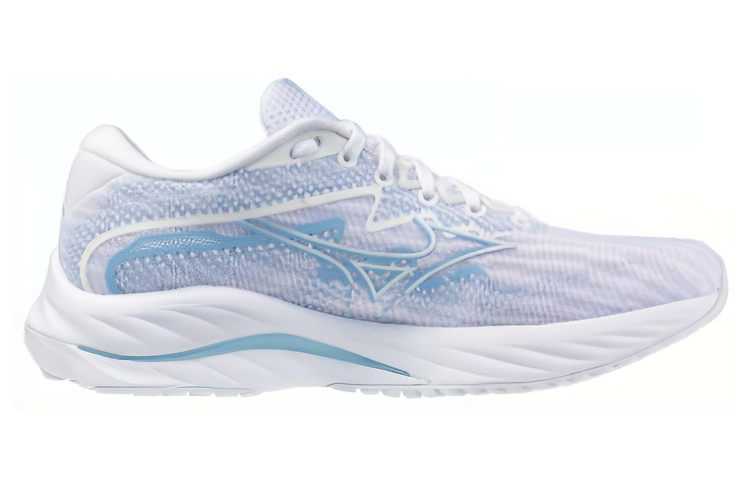 【代購】Wave Rider 27 Women's Mizuno Super Wide 'White Cerulean' Women's