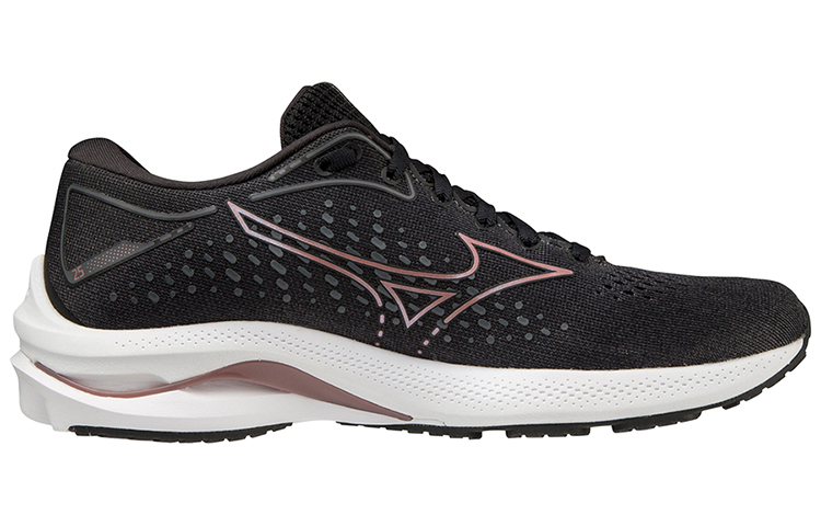 【代購】Mizuno Wave Rider 25 Anti-Slip Wear-Resistant Breathable Lightweight Low-Top Running Shoes Women's Black