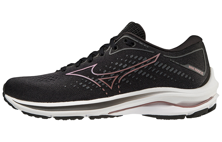 【代購】Mizuno Wave Rider 25 Anti-Slip Wear-Resistant Breathable Lightweight Low-Top Running Shoes Women's Black