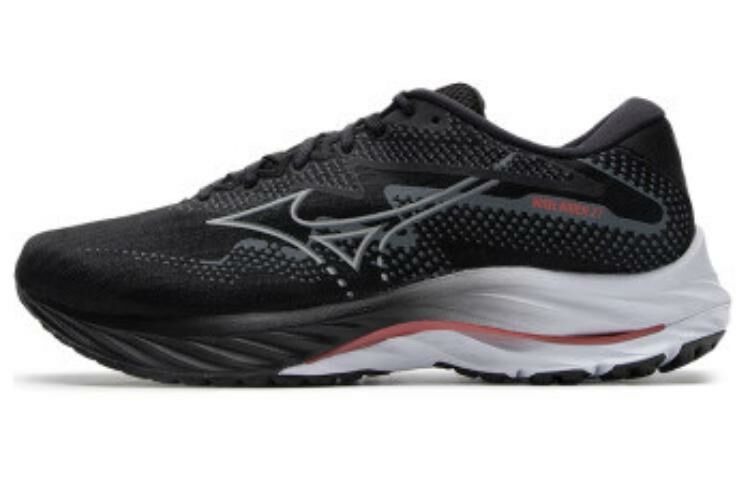 【代購】Mizuno Wave Rider 27 Sneakers 'Black Grey Red'