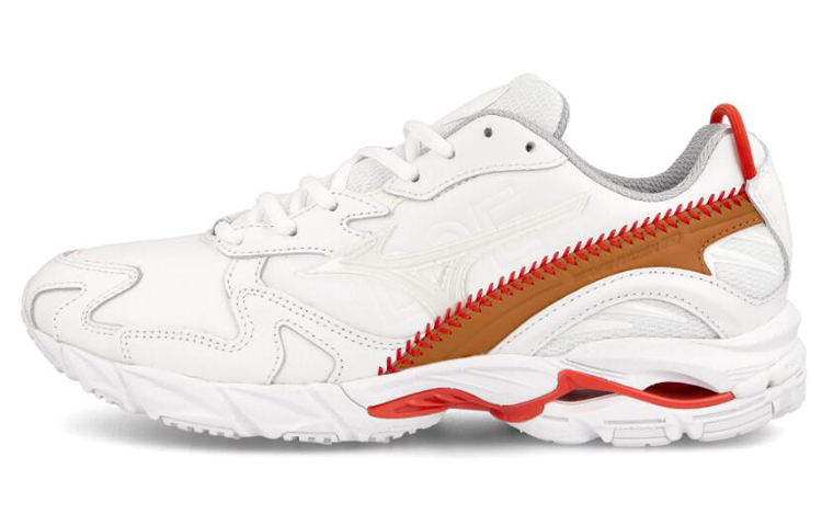【代購】DOE x Mizuno Wave Rider 10 Low-Top Running Shoes Men's White Red