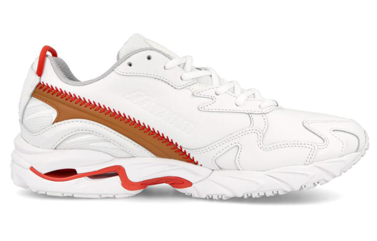 【代購】DOE x Mizuno Wave Rider 10 Low-Top Running Shoes Men's White Red