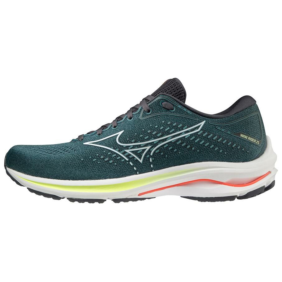 【代購】Mizuno Wave Rider 25 Anti-Slip And Wear-Resistant Rebound Low-Top Running Shoes Men's Turquoise