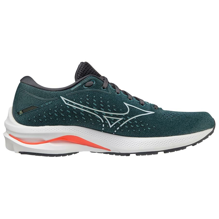 【代購】Mizuno Wave Rider 25 Anti-Slip And Wear-Resistant Rebound Low-Top Running Shoes Men's Turquoise