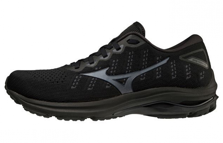 【代購】Wave Rider 25 Mizuno Waveknit 'Black Dark Grey'