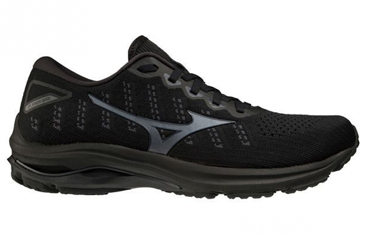 【代購】Wave Rider 25 Mizuno Waveknit 'Black Dark Grey'