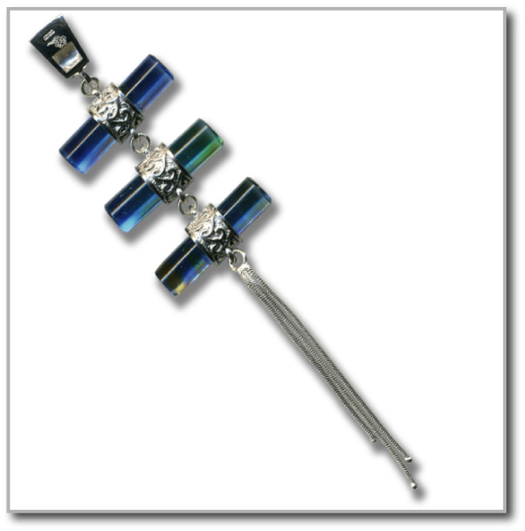 三生緣項鍊｜天然珍珠藍玉髓純銀琉璃墜 開運招財送禮首選