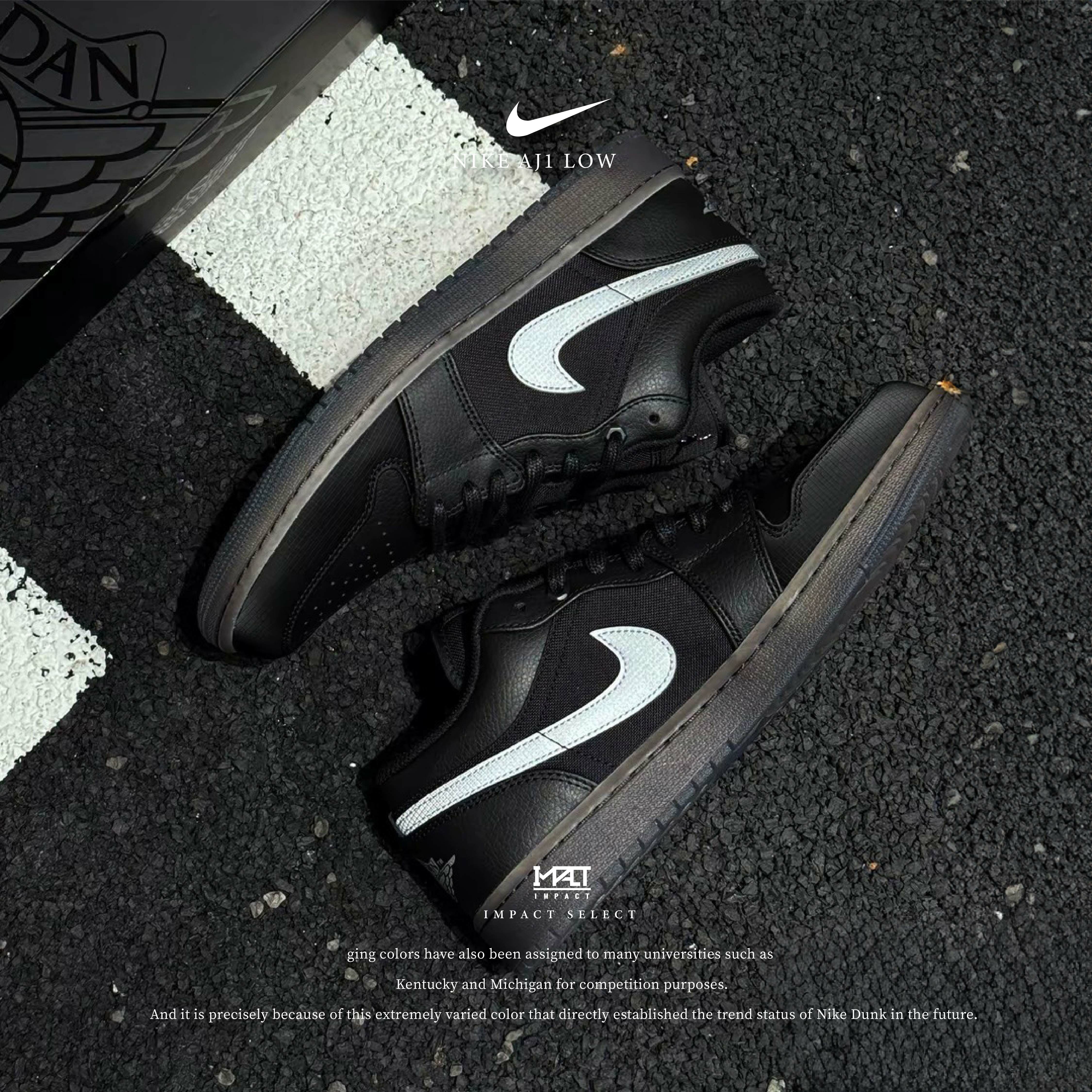 Nike Air Jordan 1 Low SE 黑色 皮革 焦糖底 反光 銀 HV5968-001