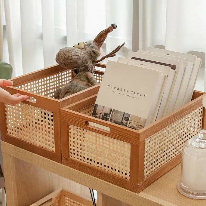 《5614》復古藤編收納籃