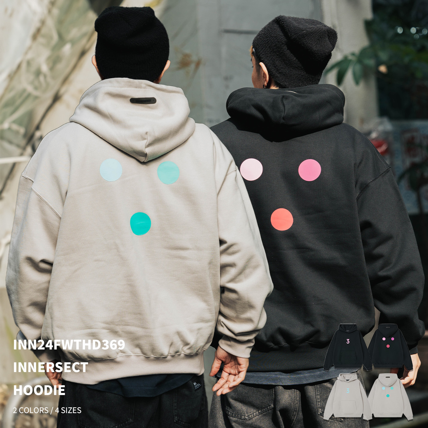 INNERSECT 三生萬物 前3後三點 變色 經典帽T【INN24FWTHD369】