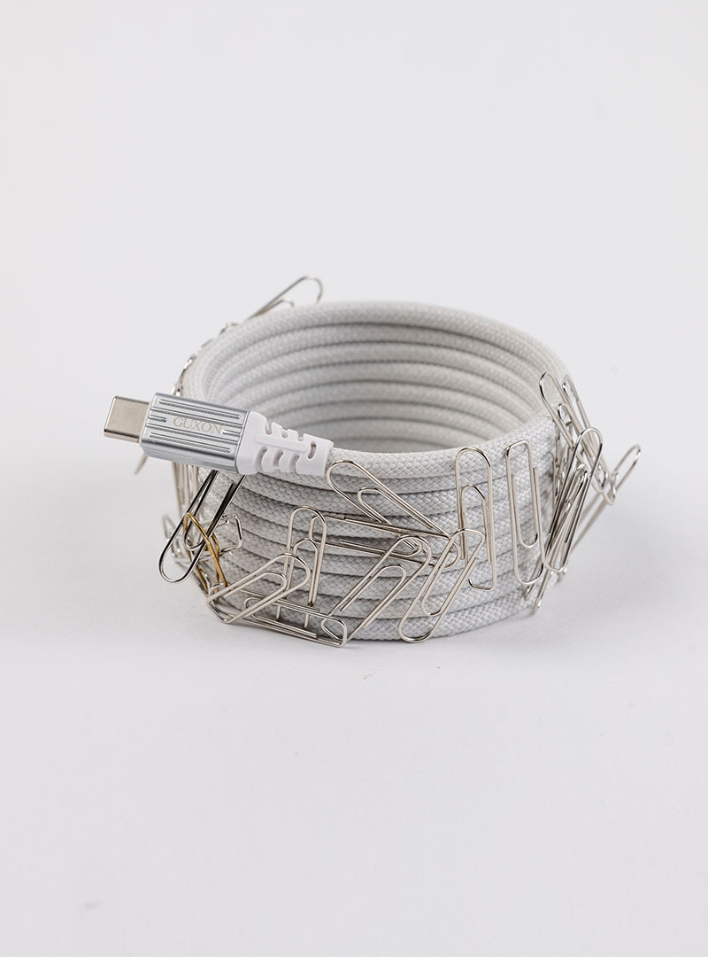 GUXON 古尚 100W 鋅磁王捲捲線 磁吸石墨烯快充編織線