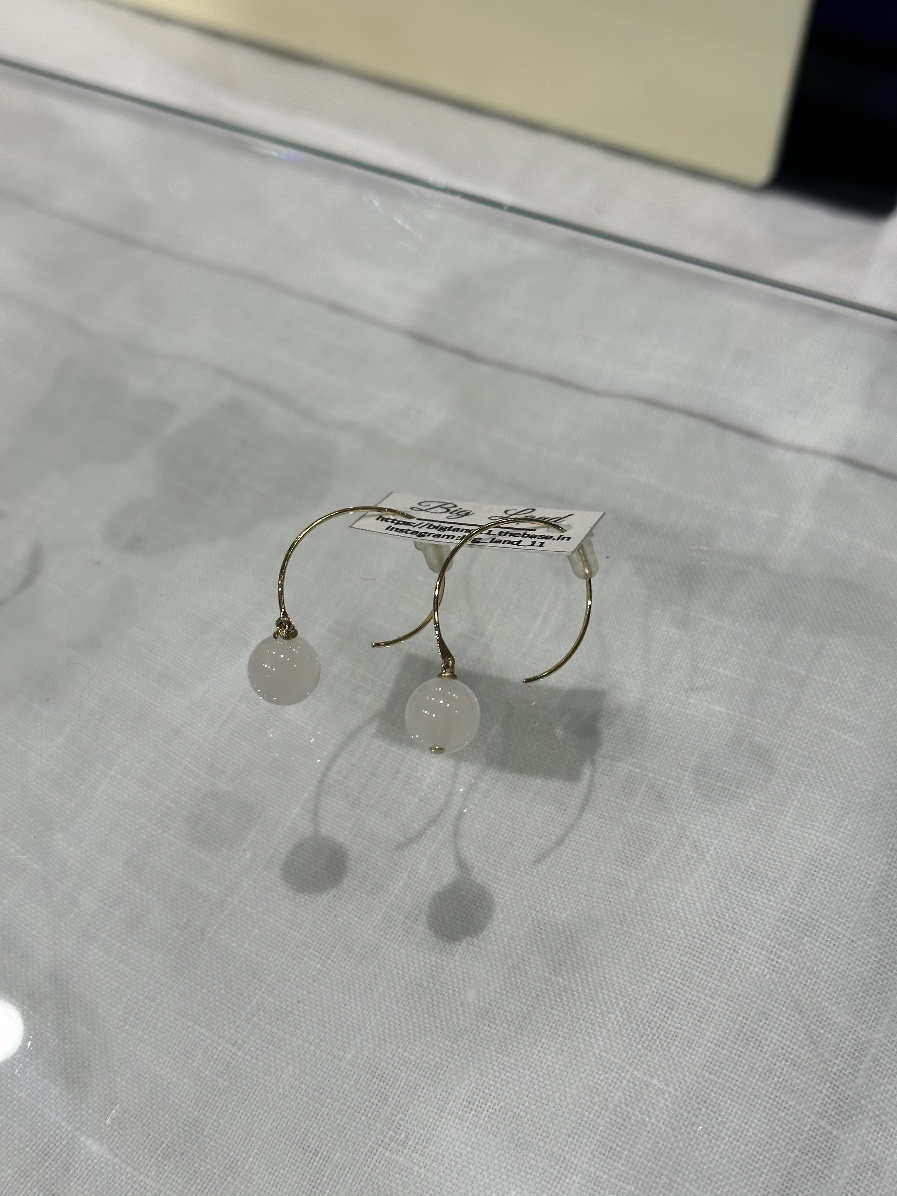 [Big Land] 玉髓黃銅耳針 | NO.254