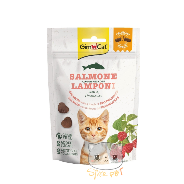 GimCat Grain Free Salmon Raspberry Cat Treats 50g