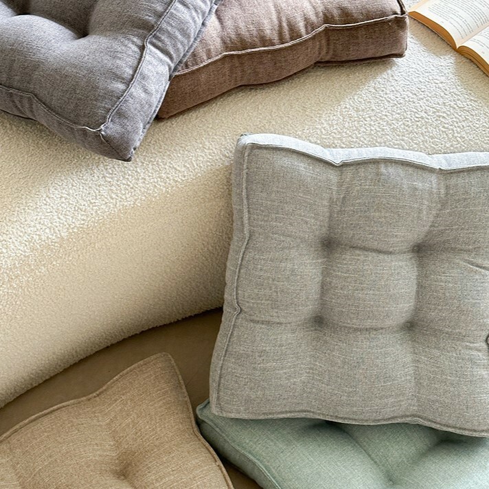 《5616》棉麻純色加厚坐墊