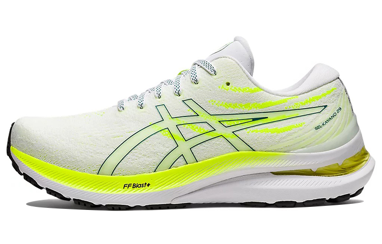 【代購】Asics Gel-Kayano 29 White Velvet Pine Safety Yellow Women's