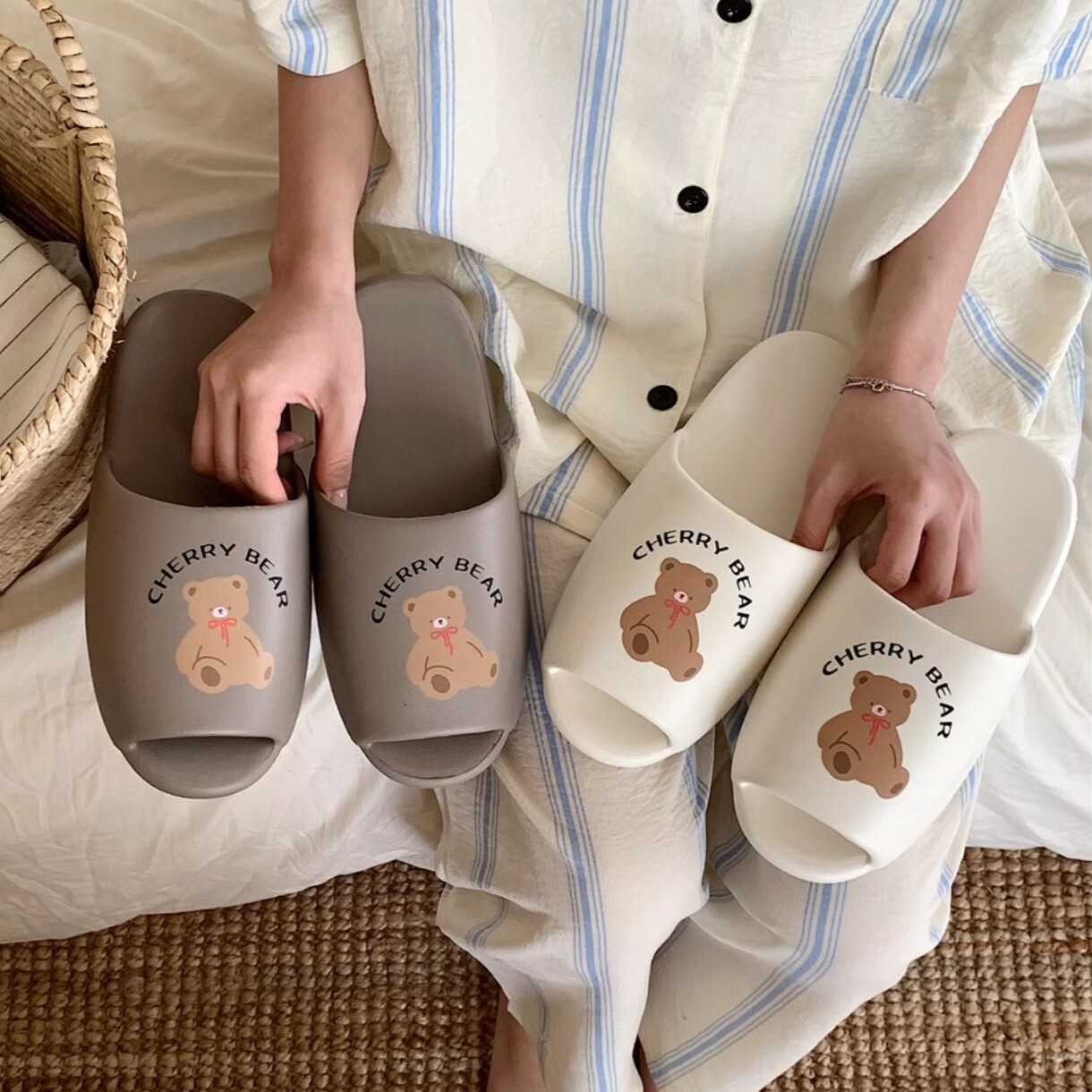 《5618》可愛英文小熊室內拖