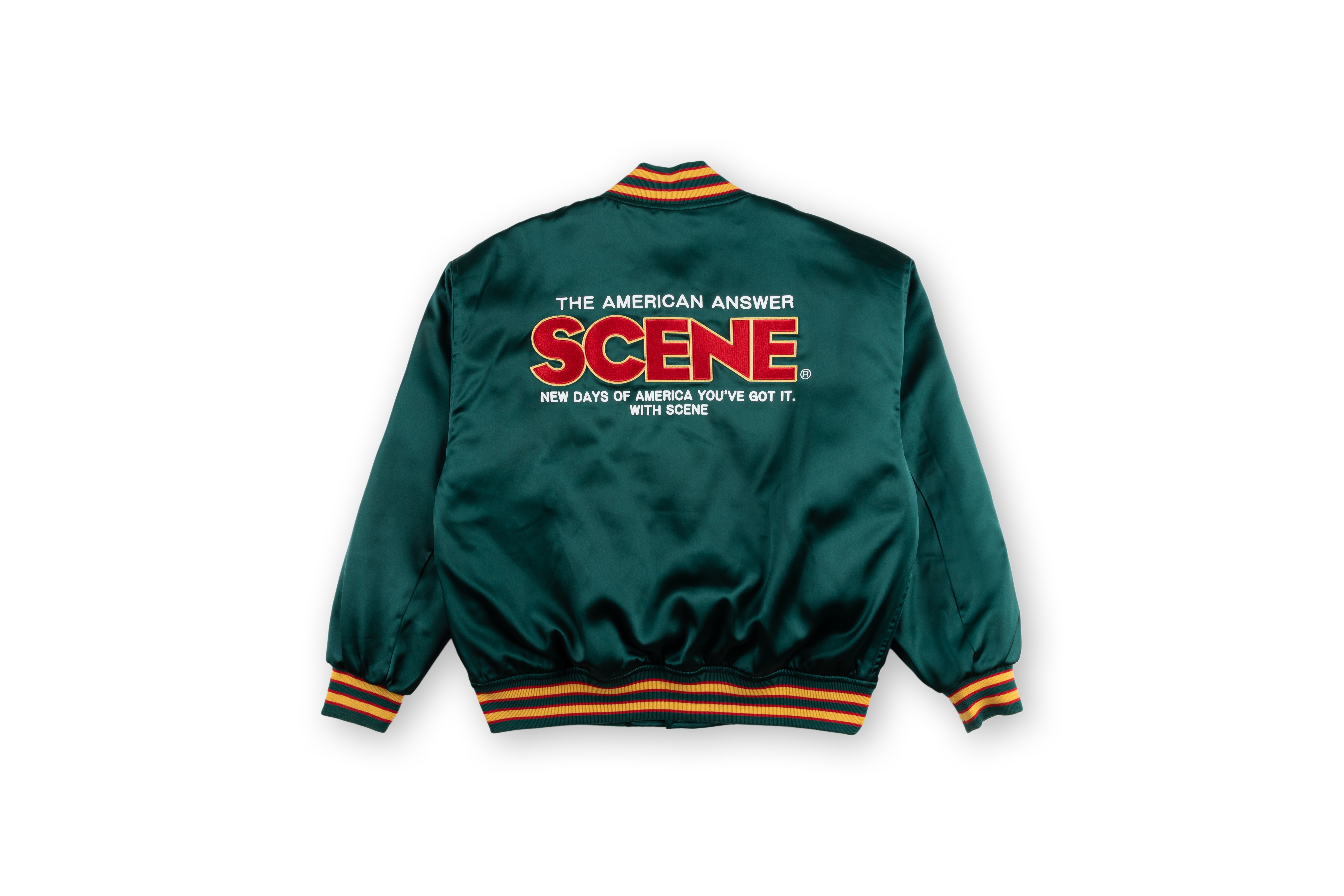 Satin Varsity Jacket //Dark Green