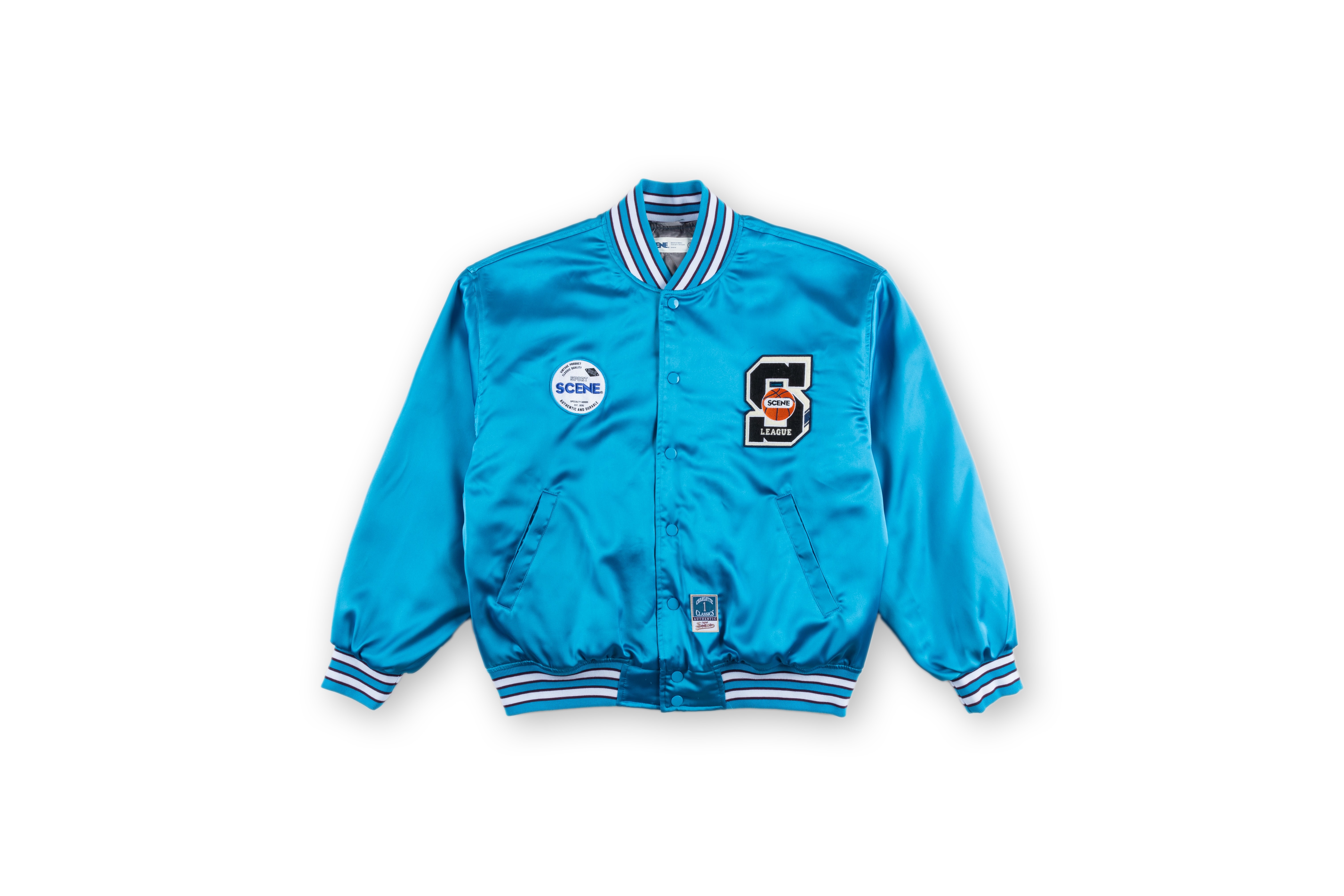 Satin Varsity Jacket // TEAL & PUL