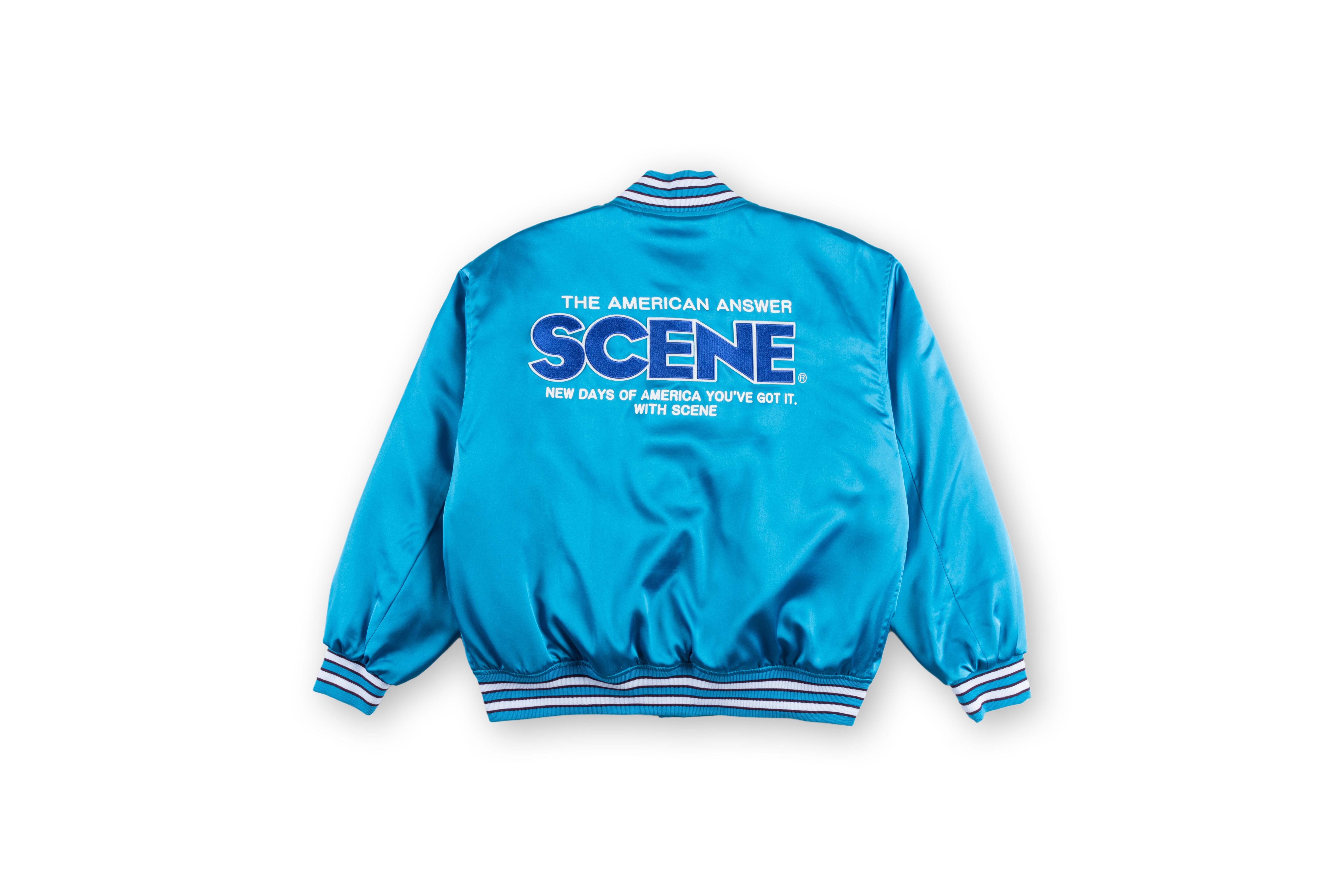 Satin Varsity Jacket // TEAL & PUL