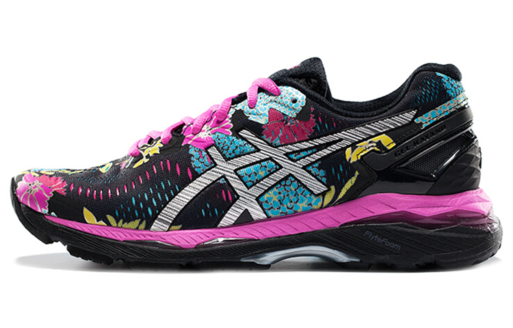【代購】Asics Gel-Kayano 23 Durable Breathable Low-Top Running Shoes Women's Black Silver Pink