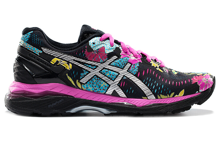 【代購】Asics Gel-Kayano 23 Durable Breathable Low-Top Running Shoes Women's Black Silver Pink
