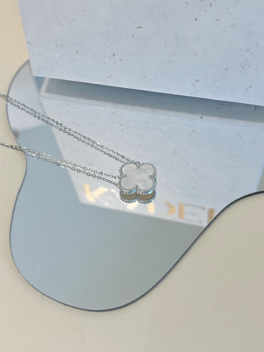 KADER 幸運貝殼 四葉草 女款鎖骨鏈 S925銀 項鍊