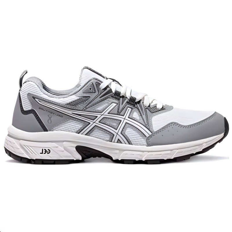 【代購】Asics Gel-Venture 8 Anti-Slip Wear-Resistant Low-Top Trail Running Running Shoes Women's Gray White